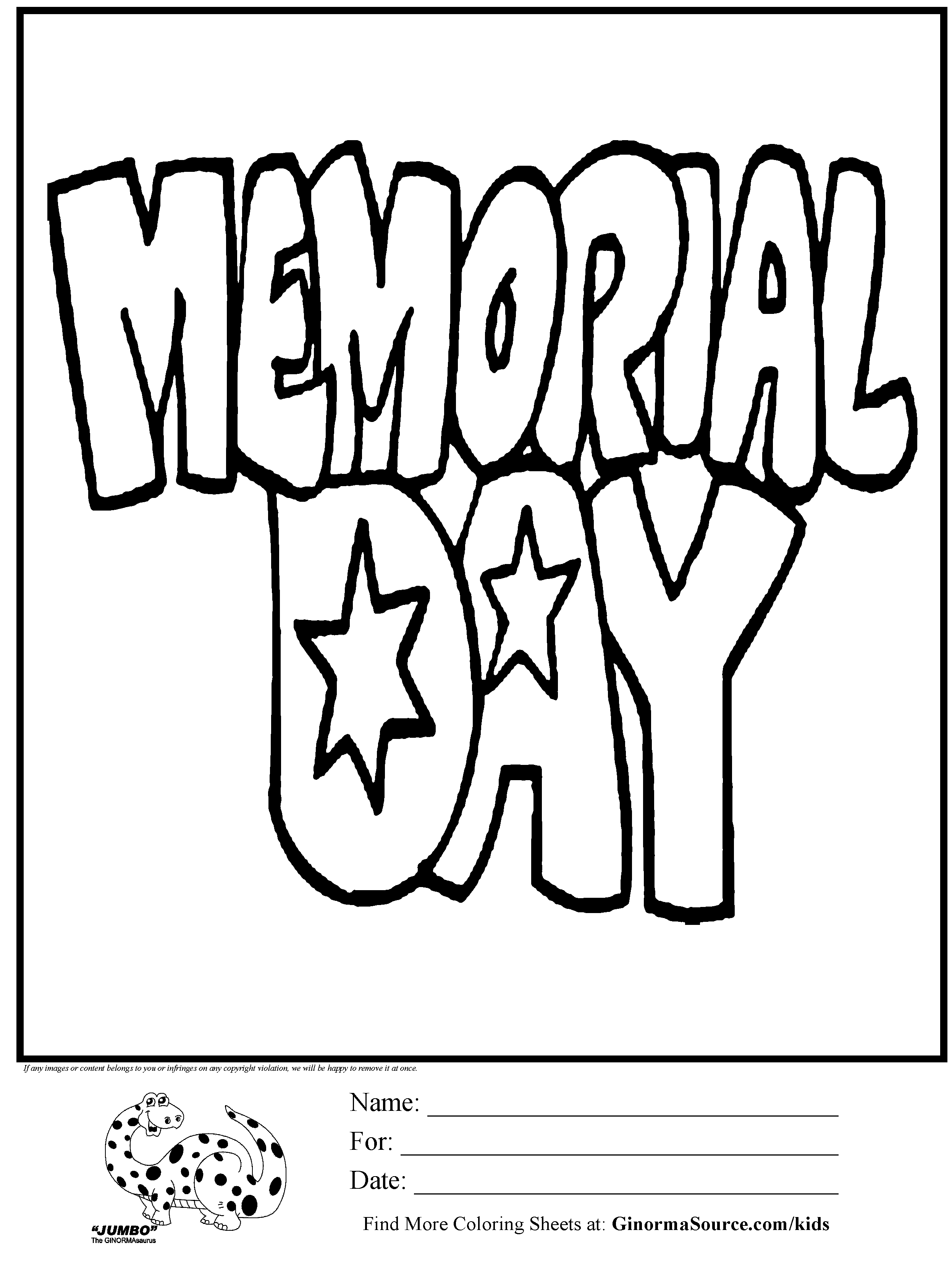Coloring Page Memorial Day