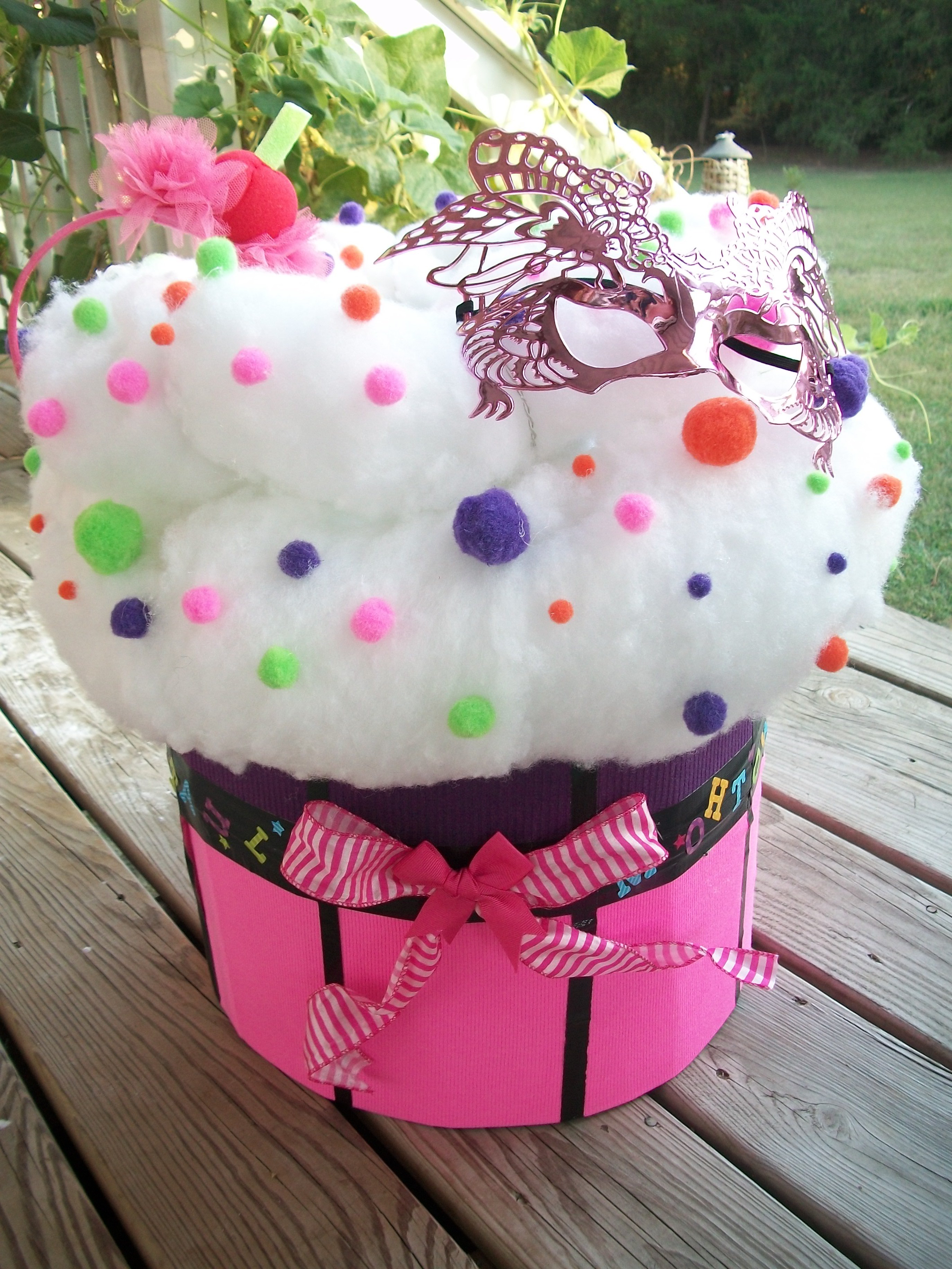 DIY Cupcake Halloween Costume for Toddler Girl with Battery Operated Lights and Sprinkles