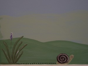 Children’s Room Mural:  Snail and Flower