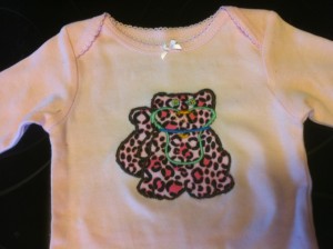 Embroidered Leopard Baby Onesi