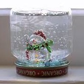 Baby Food Jar Recycled Snow Globe Craft