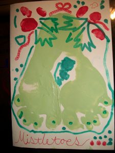 Sending Kisses From Under the MistleTOES Christmas Craft Idea